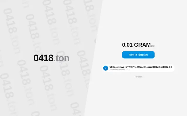 Screenshot of 0418.ton — TON domains