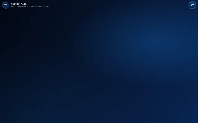 Screenshot of Victor Alba | Head of VIP | Commercial, Product, CRM/CX & Customer Operations