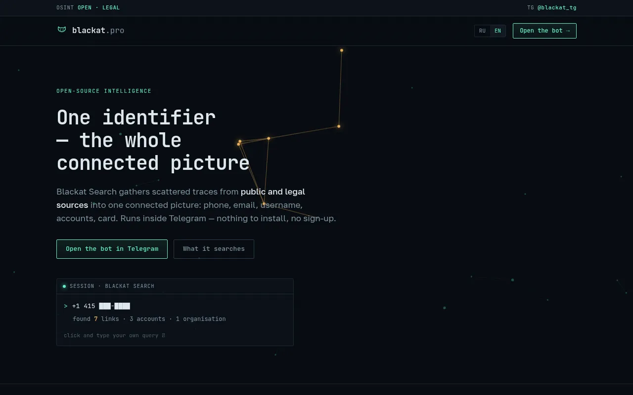 Screenshot of blackat.ton