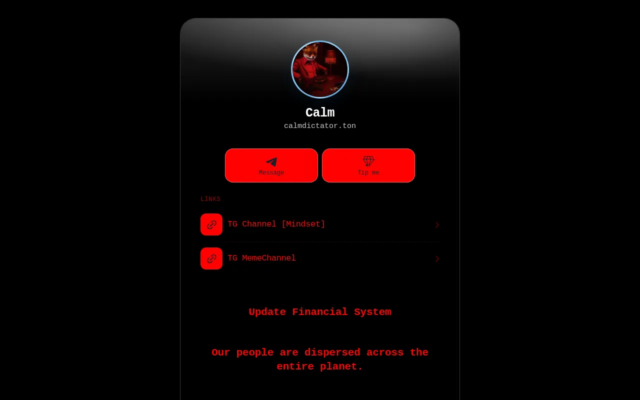 Screenshot of calmdictator.ton