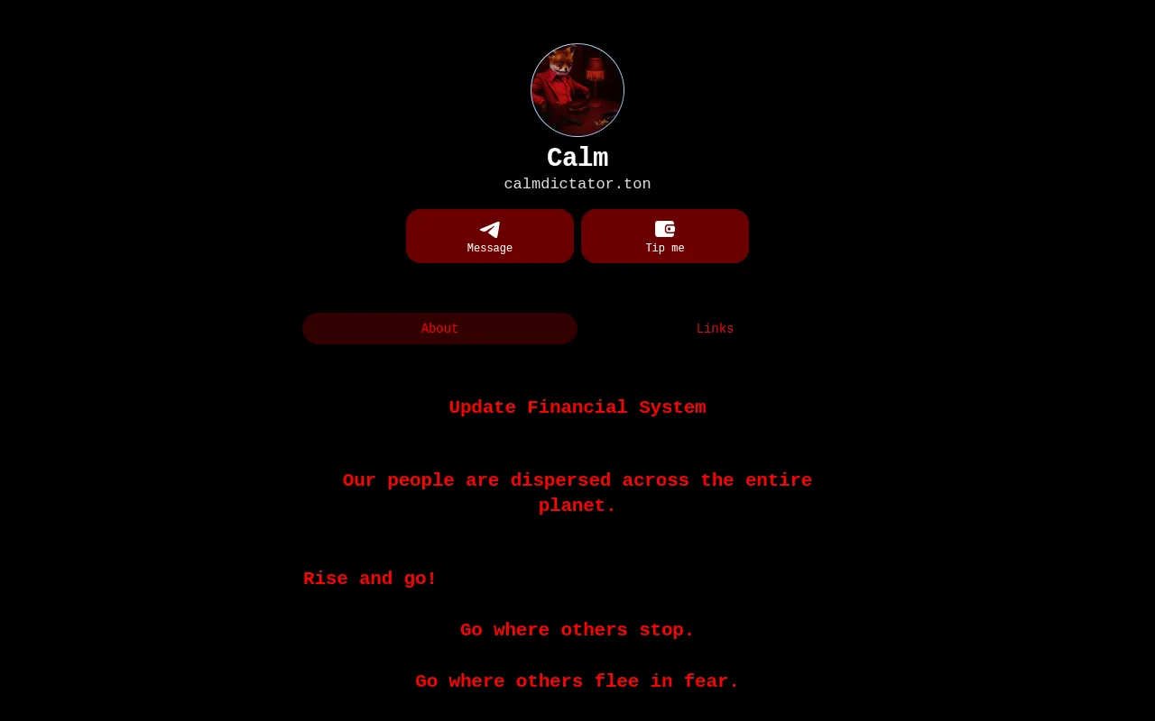 Screenshot of calmdictator.ton