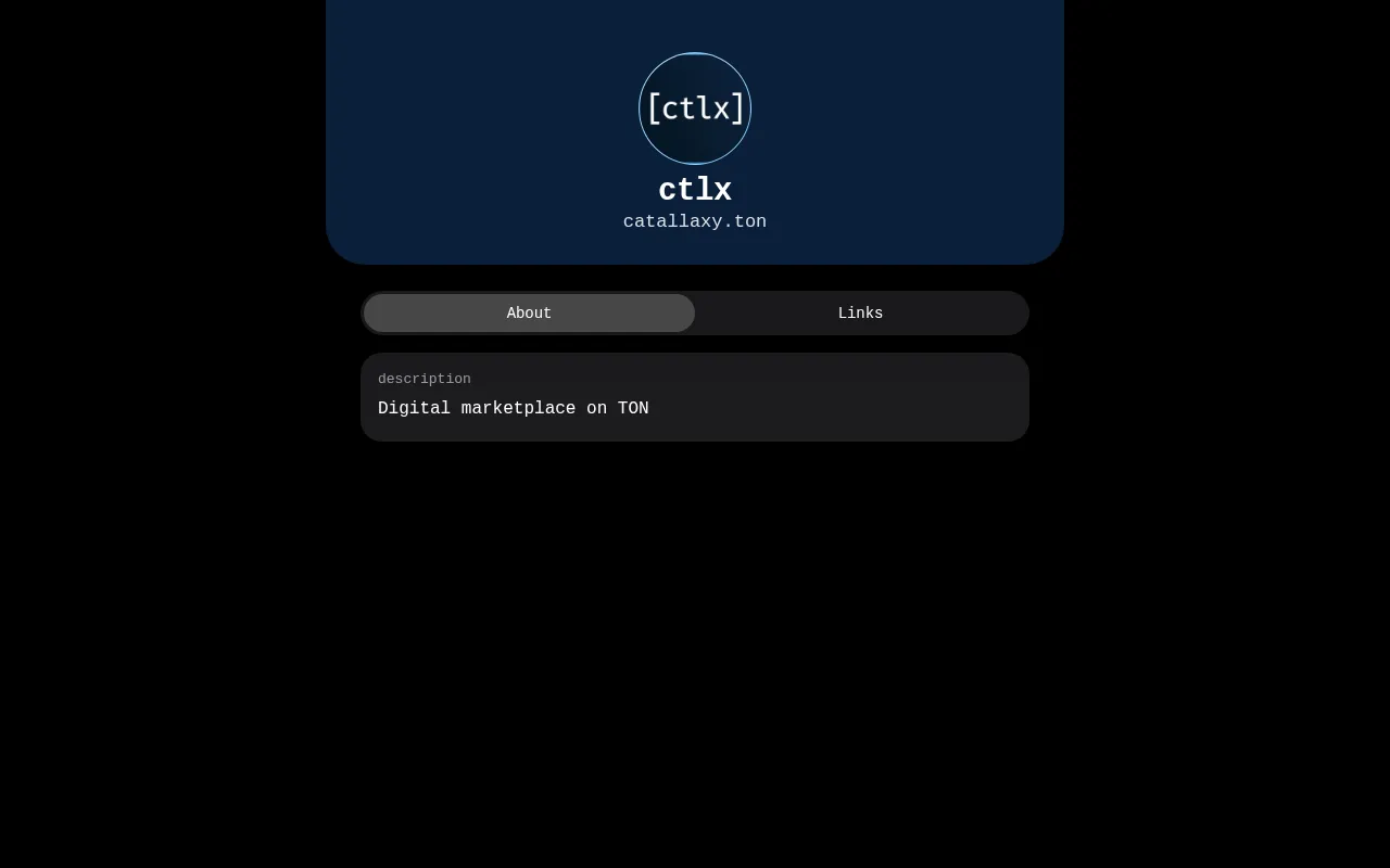 Screenshot of catallaxy.ton