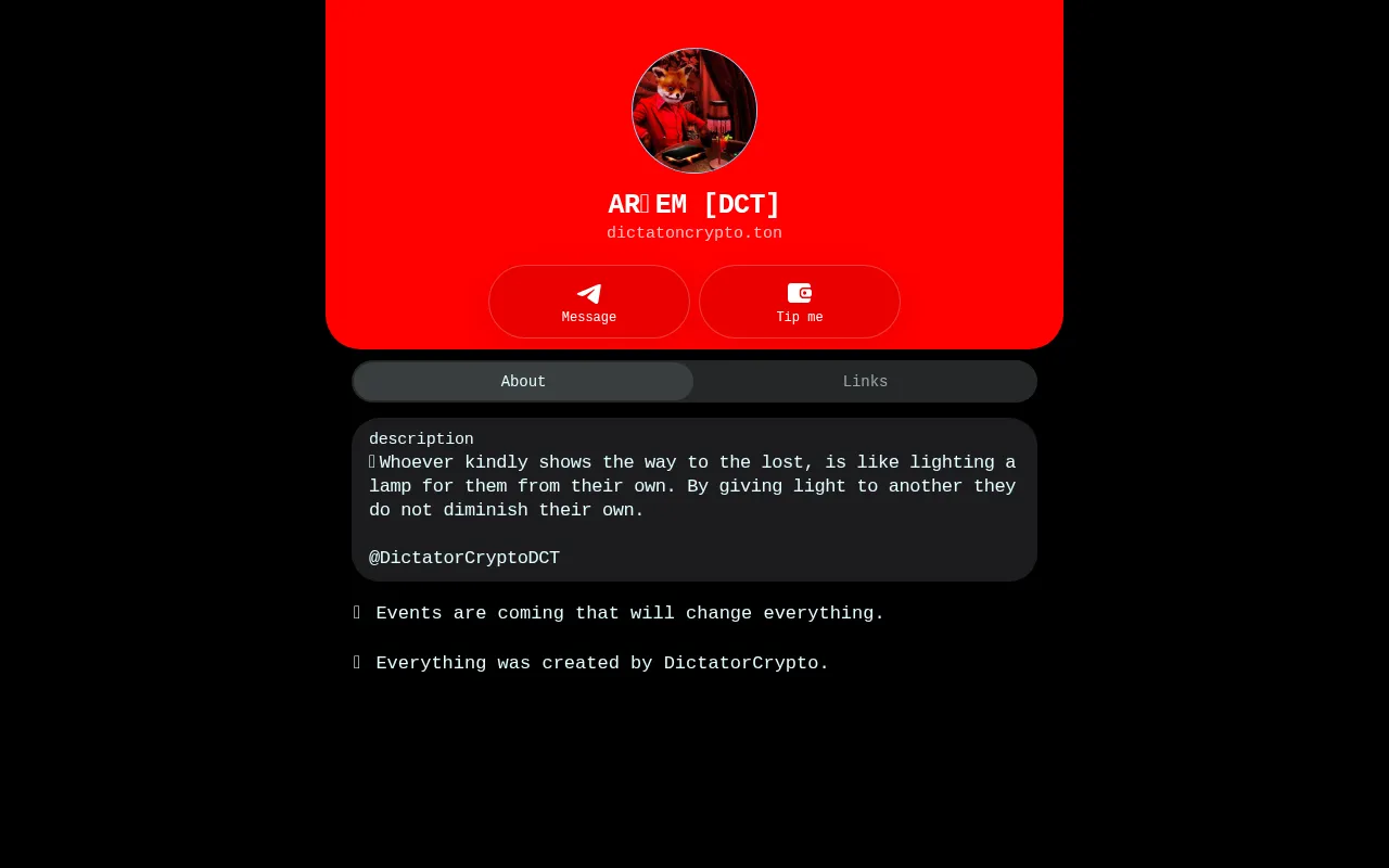 Screenshot of dictatoncrypto.ton