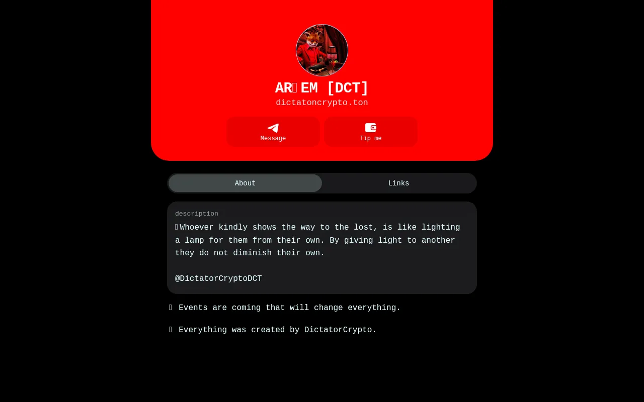 Screenshot of dictatoncrypto.ton