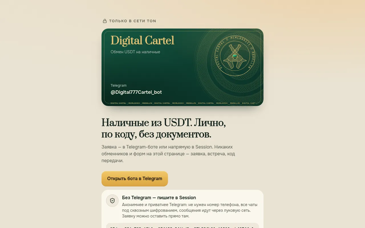Screenshot of digitalcartel.ton