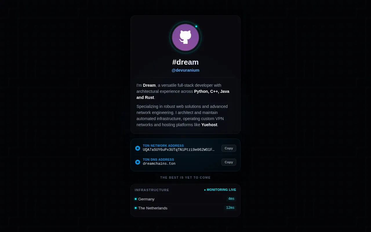 Screenshot of dreamchains.ton