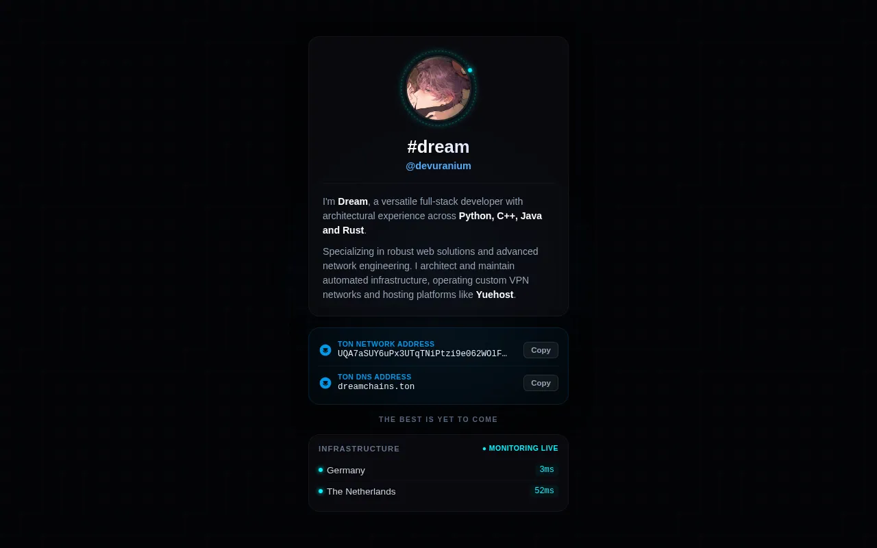 Screenshot of dreamchains.ton