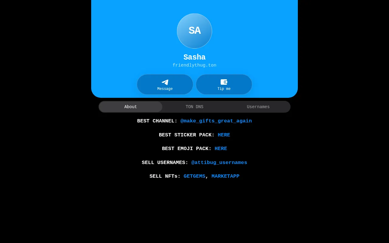 Screenshot of friendlythug.ton