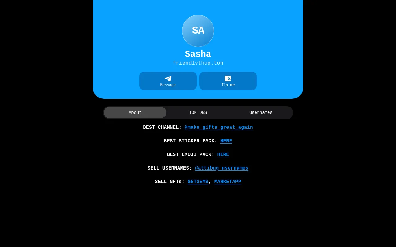 Screenshot of friendlythug.ton