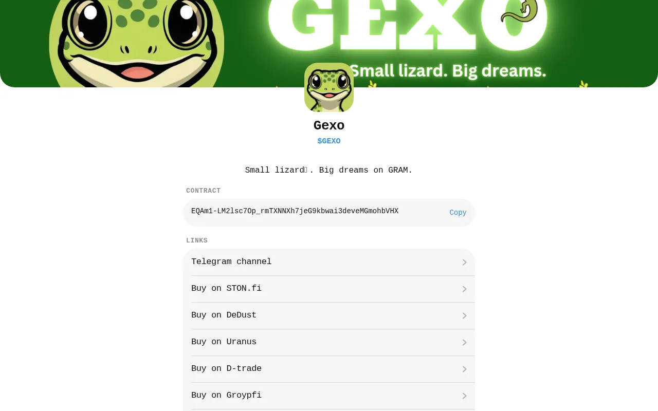 Screenshot of gexo.ton-site.ton