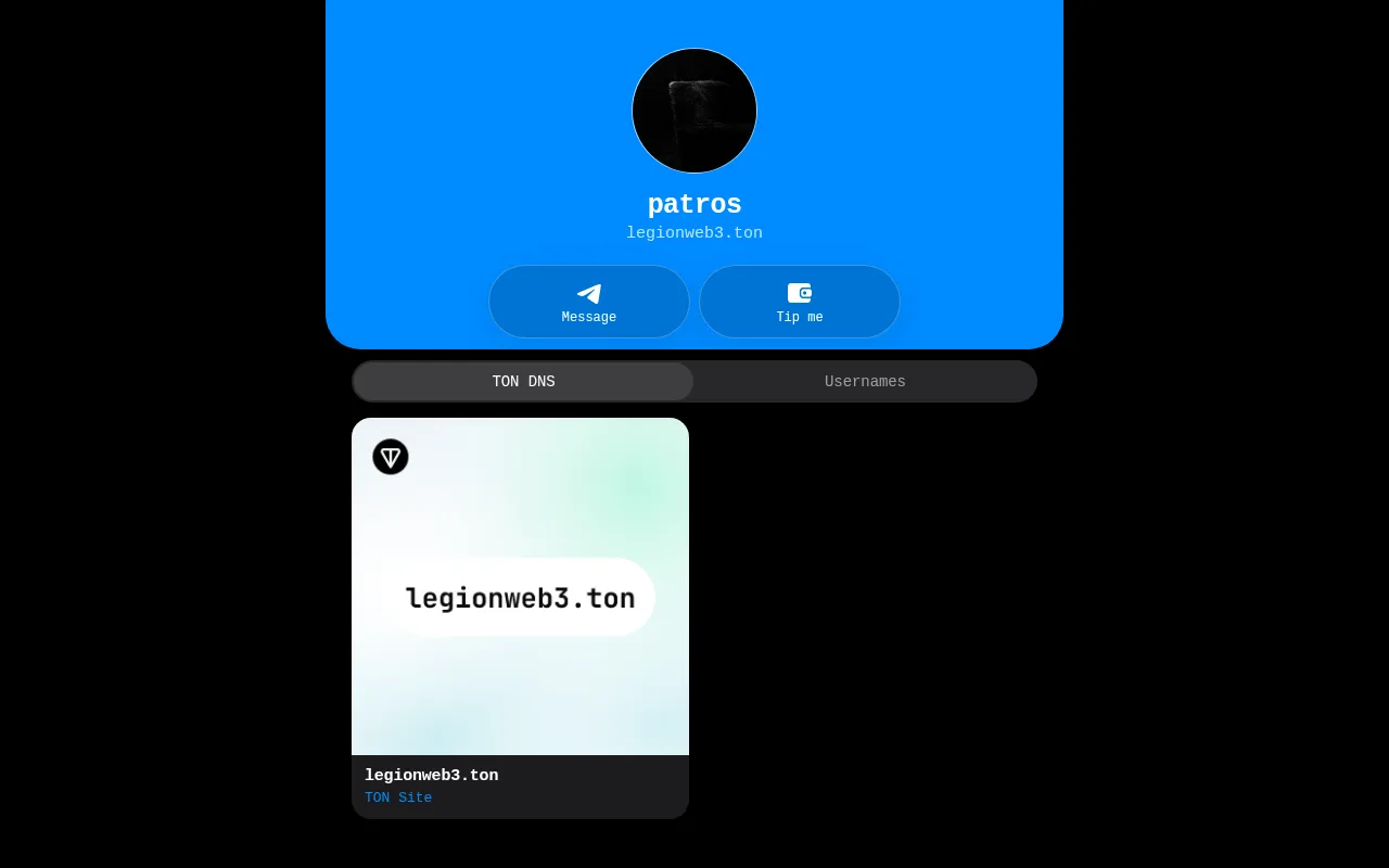 Screenshot of legionweb3.ton