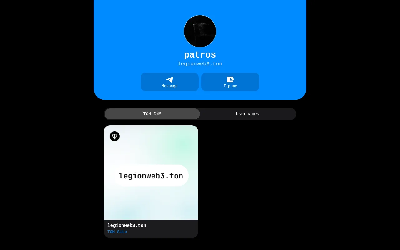 Screenshot of legionweb3.ton