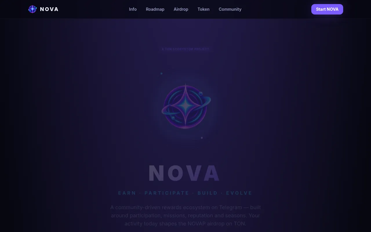 Screenshot of novapoints.ton