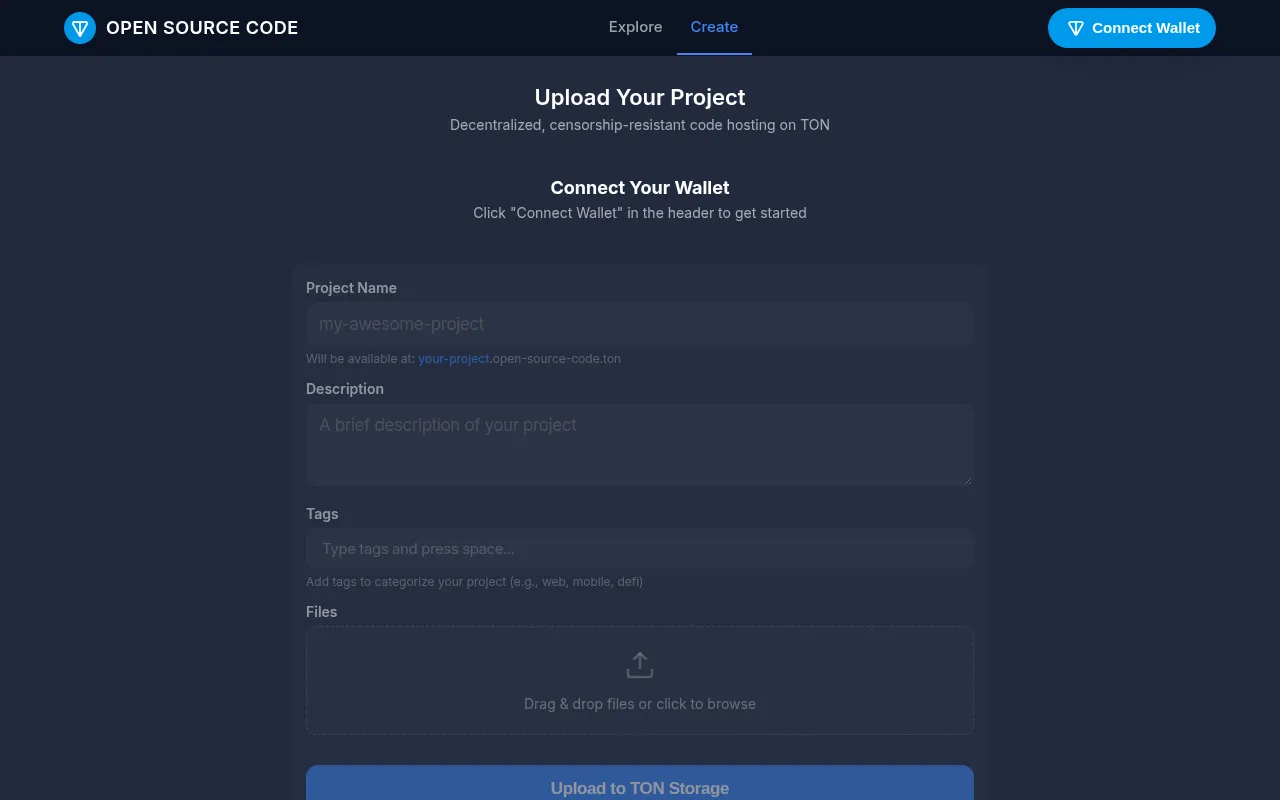 Screenshot of open-source-code.ton