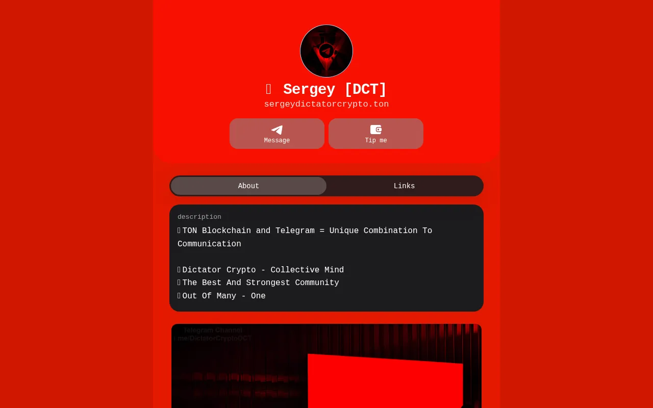 Screenshot of sergeydictatorcrypto.ton