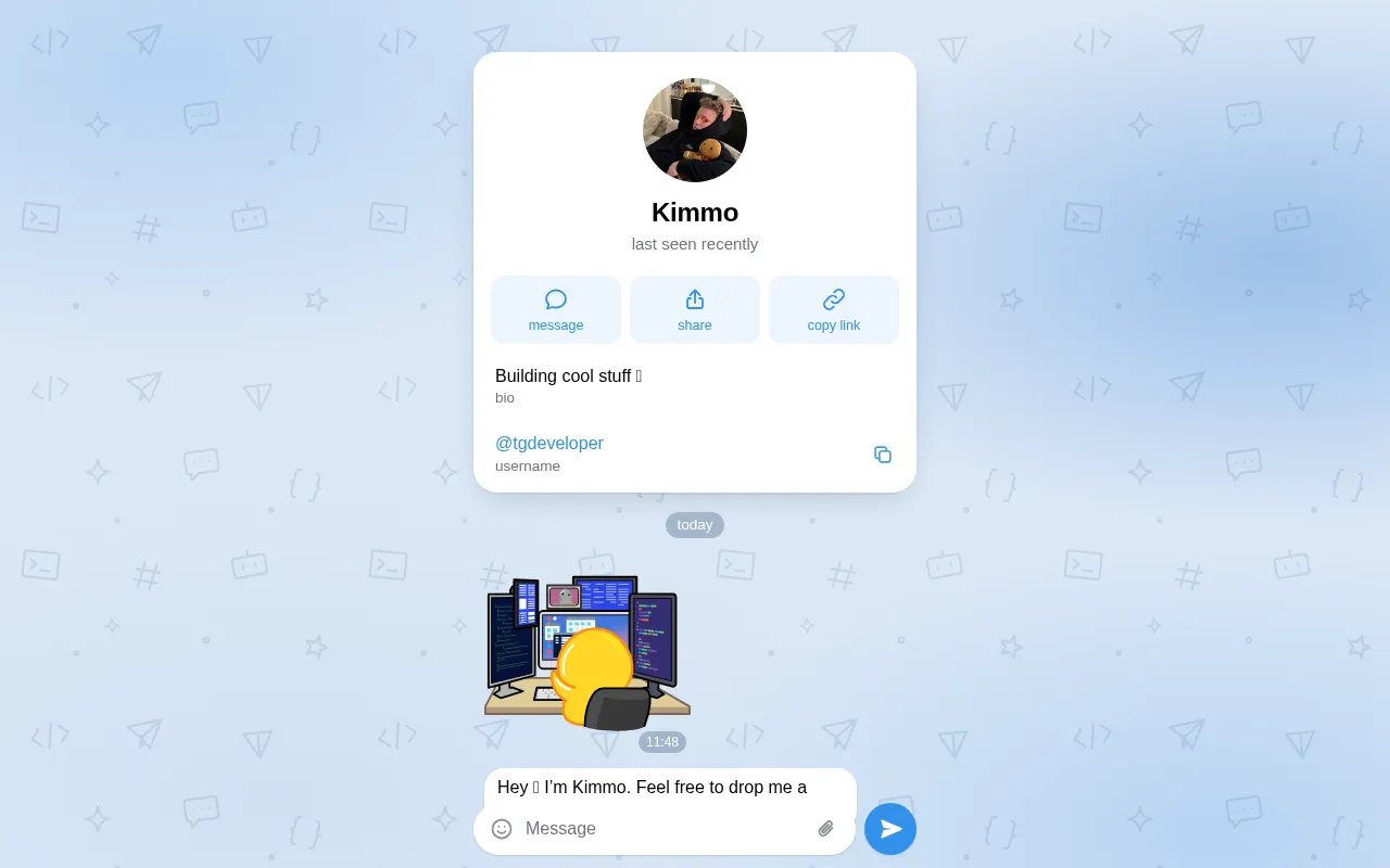 Screenshot of tgdeveloper.ton