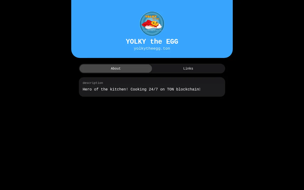 Screenshot of yolkytheegg.ton